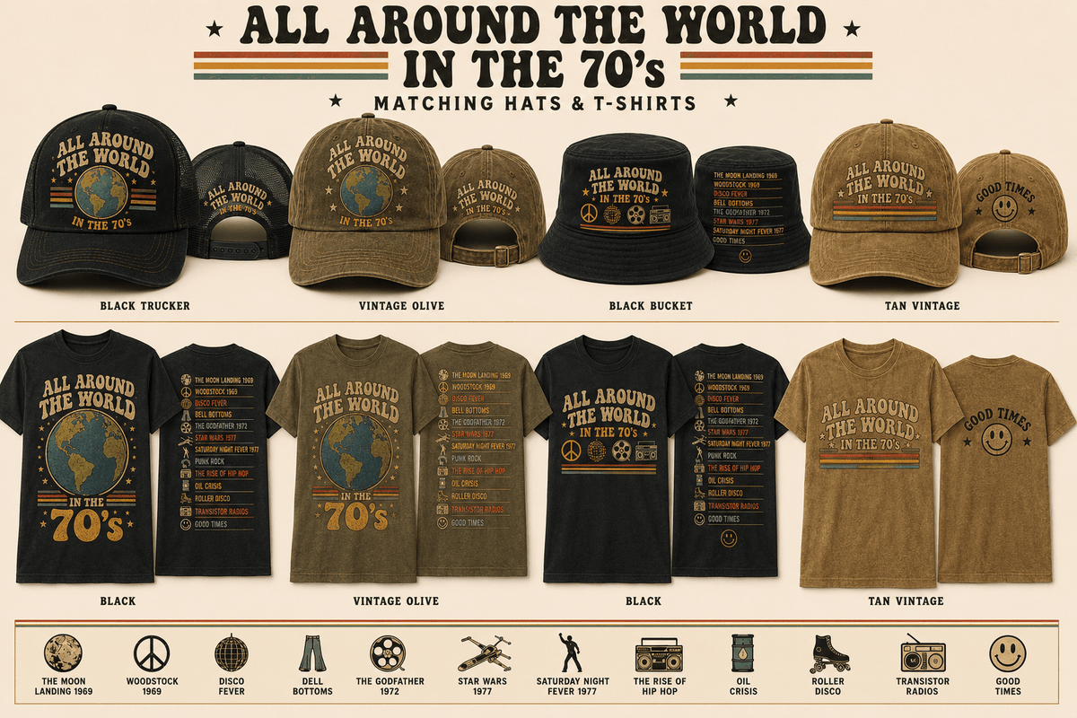 All around the world tees crossbody bags